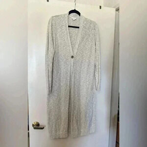 Pure Jill Single Button Long Sleeve Cream Cardigan